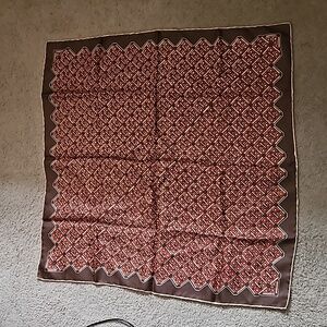 Vintage Brown Geometric Square Scarf